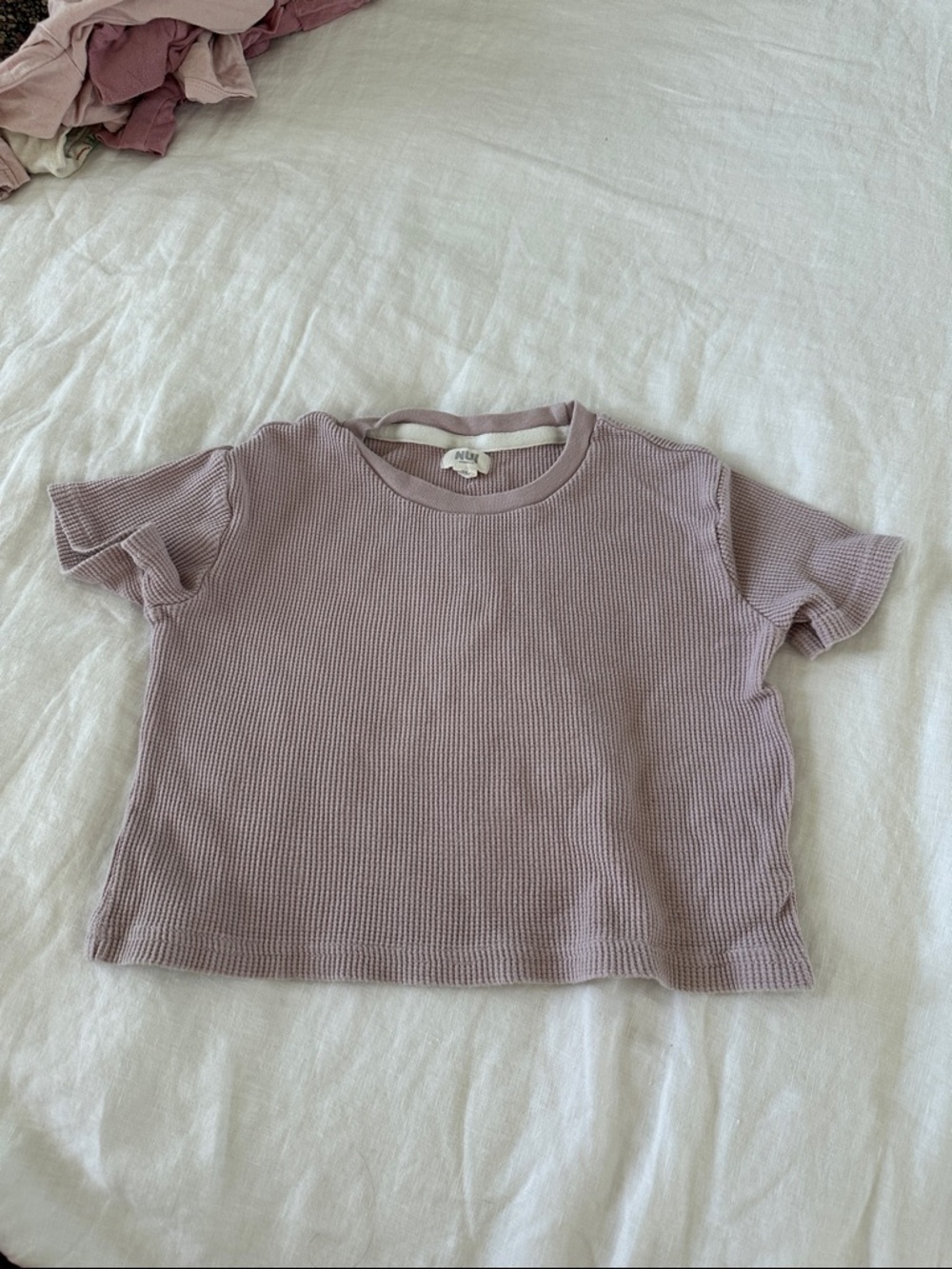 Nui Short Sleeve Waffle Tee - Mauve